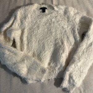 Forever 21 Soft White Fuzzy Sweater